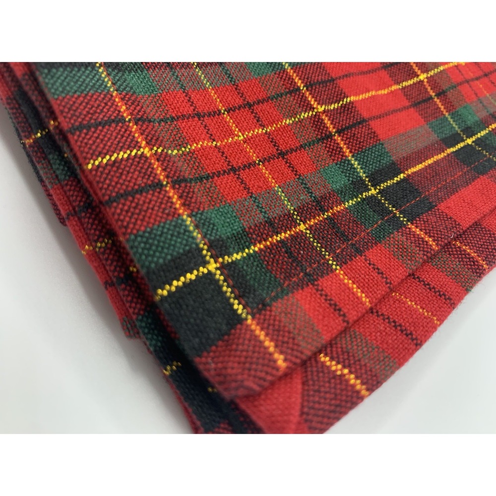 4 Pier One Red Tartan Plaid Christmas Napkins 22" x 22" Red Green Black Gold NEW